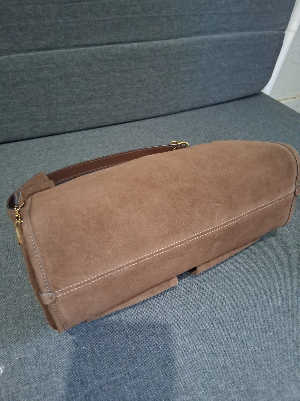 Coach Brown Suede Mini Haversack - Picture 3 of 6